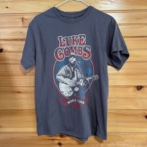 Luke Combs World Tour Graphic T-Shirt Grey Medium